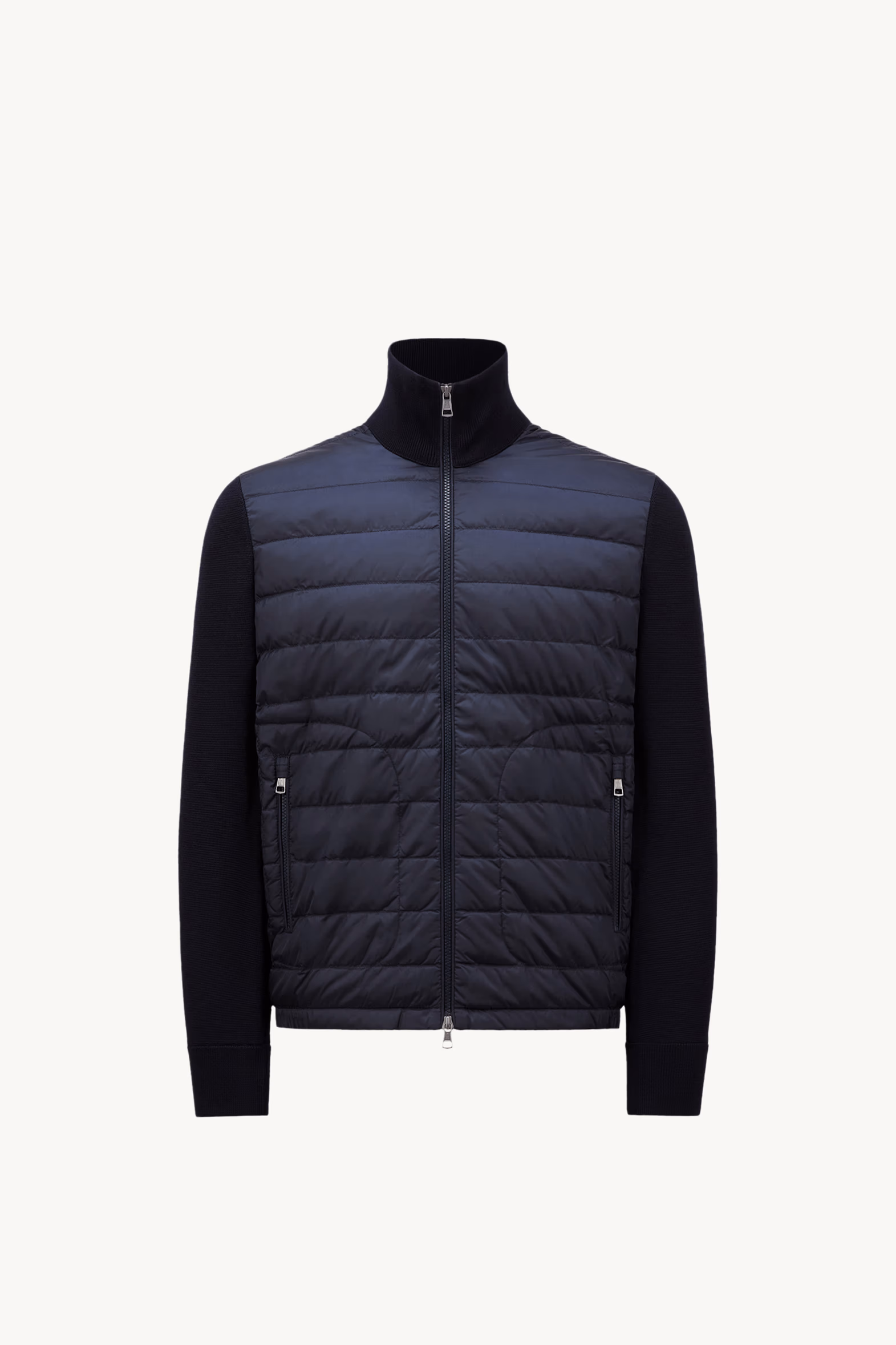 Padded Zip-Up Cardigan Men Navy Blue Moncler 2